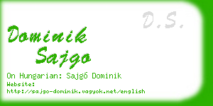 dominik sajgo business card